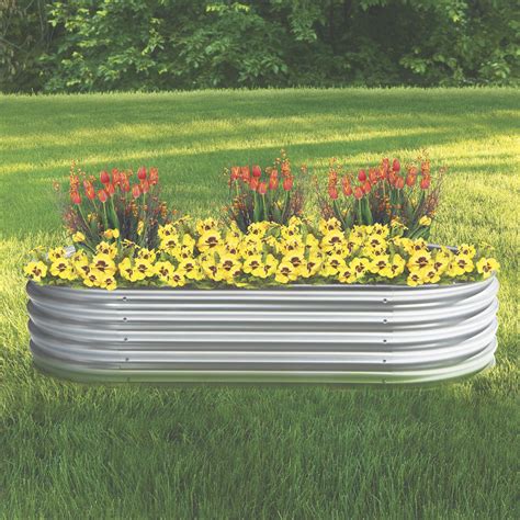 oval garden bed galvanized metal sheet planter box|galvanized metal planter box.